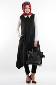 Neva Style - Black Hijab Tunic 6223S - Thumbnail