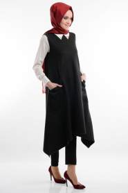 Neva Style - Black Hijab Tunic 6223S - Thumbnail