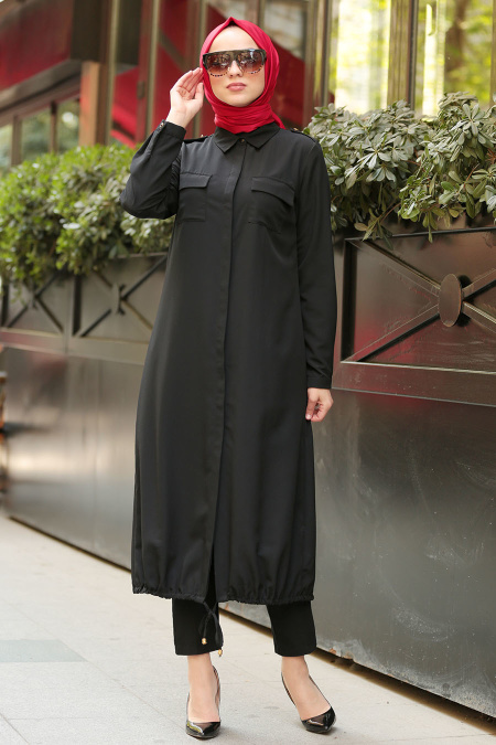 Neva Style - Black Hijab Tunic 6230S