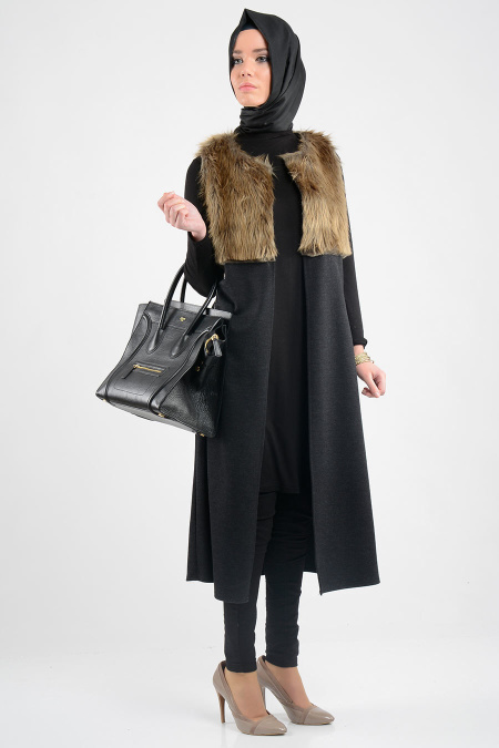 Neva Style - Black Hijab Tunic 6241S