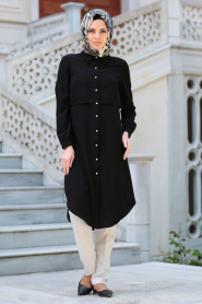 Neva Style - Black Hijab Tunic 811S - Thumbnail