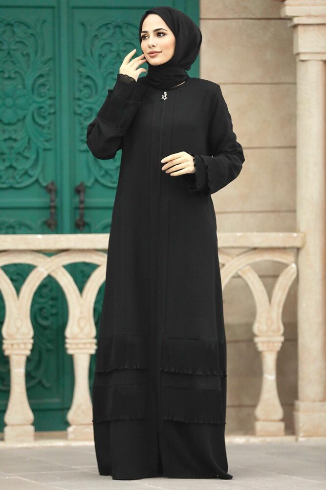 Black Hijab Turkish Abaya 34601S - 1