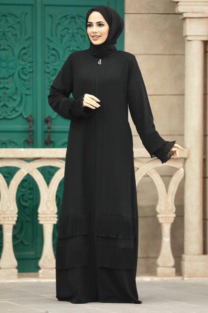Black Hijab Turkish Abaya 34601S - 2