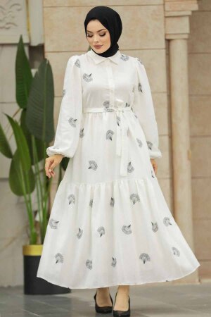 Black Hijab Turkish Dress 12991S - 1