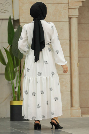 Black Hijab Turkish Dress 12991S - 3