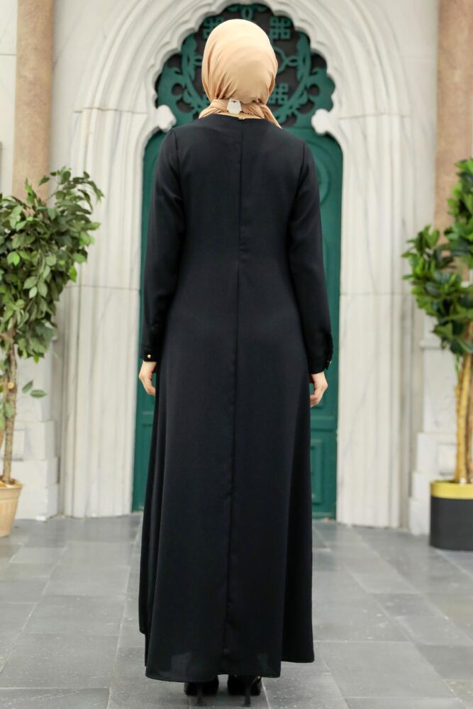 Black Hijab Turkish Dress 34231S - 4