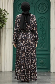 Neva Style - Black Hijab Turkish Dress 39171S - Thumbnail