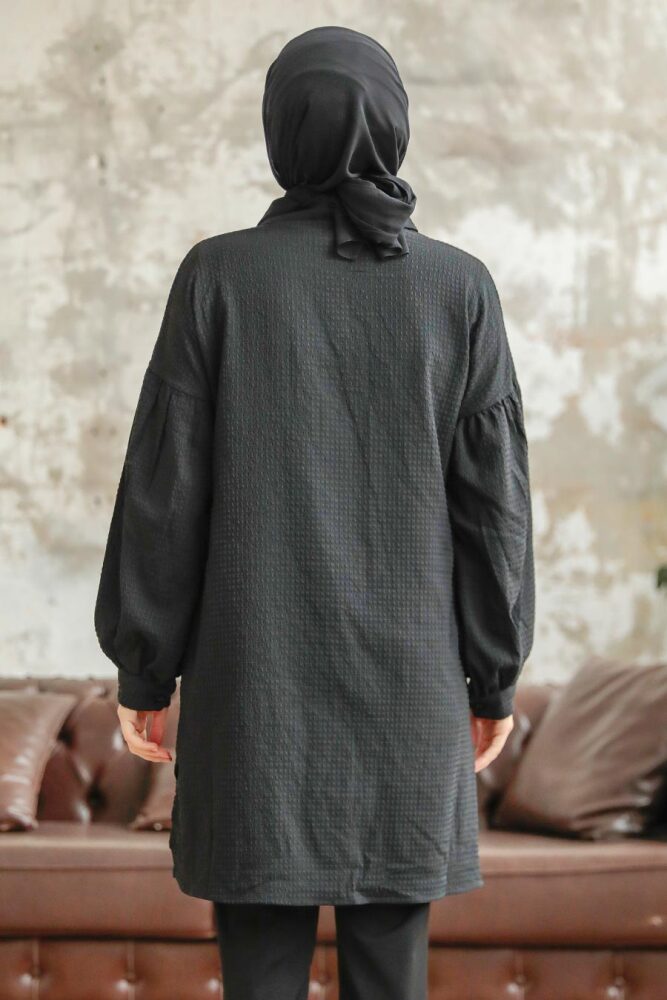Black Hijab Turkish Shirt 11221S - 4