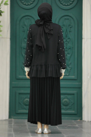 Black Hijab Turkish Triple Suit 30021S - 3