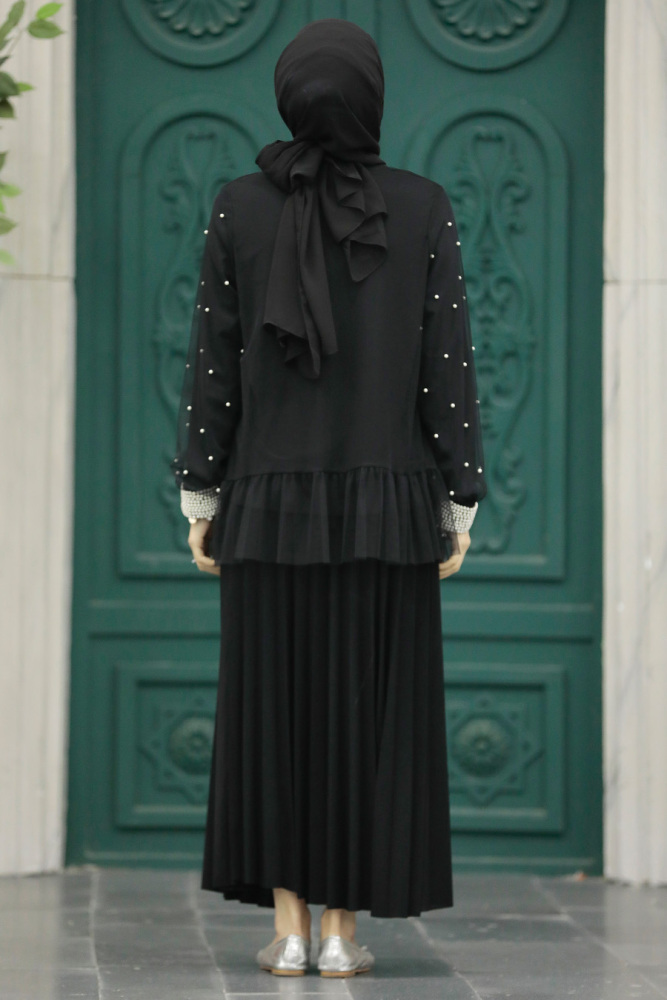 Black Hijab Turkish Triple Suit 30021S - 3