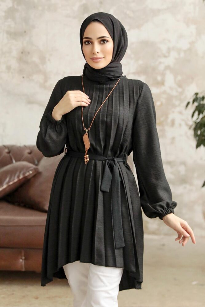 Neva Style - Black Hijab Turkish Tunic 41233S - 1