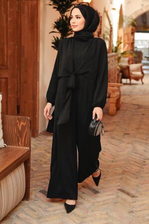 Neva Style - Black Hjab Overalls 5714S - 1