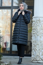 Neva Style - Black İnflatable Coat 2512S - Thumbnail