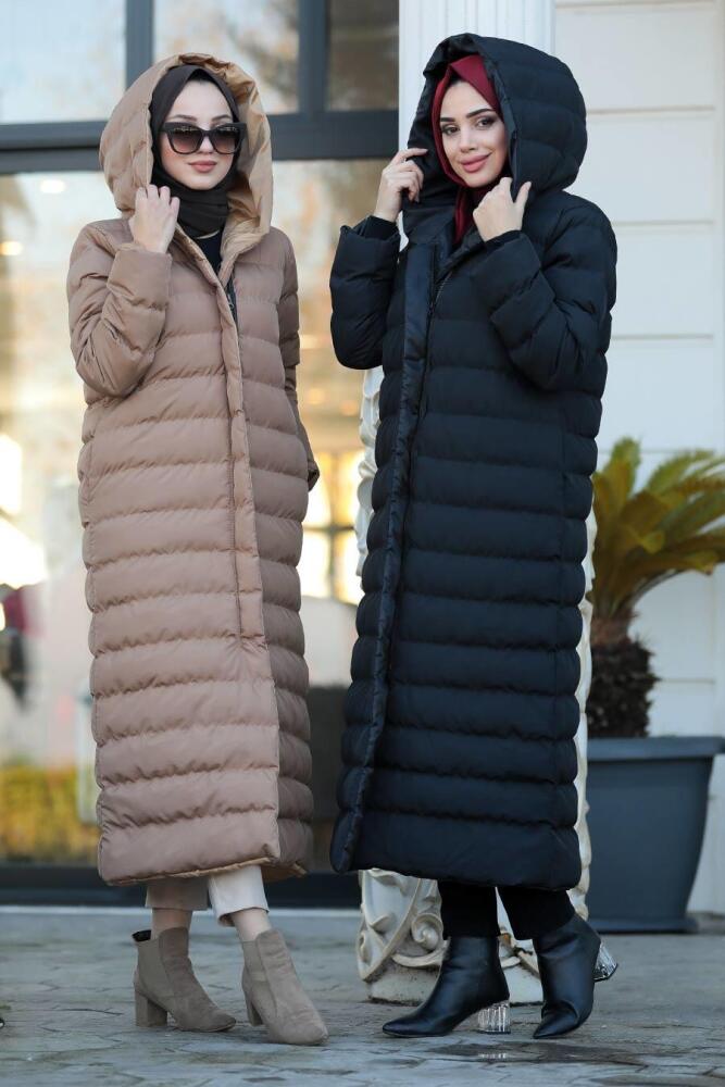 Neva Style - Black İnflatable Coat 2514S - 4