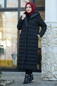 Neva Style - Black İnflatable Coat 2514S - Thumbnail
