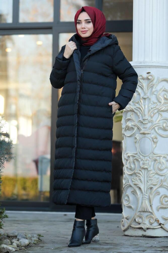 Neva Style - Black İnflatable Coat 2514S - 1