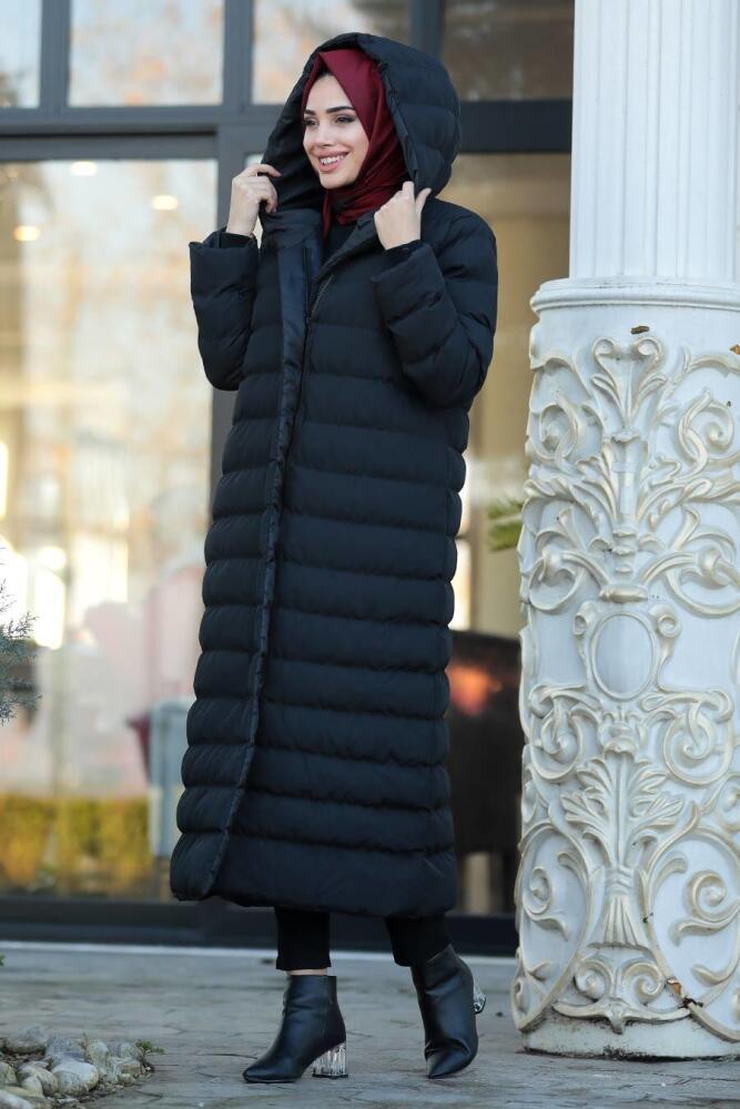 Neva Style - Black İnflatable Coat 2514S - 2