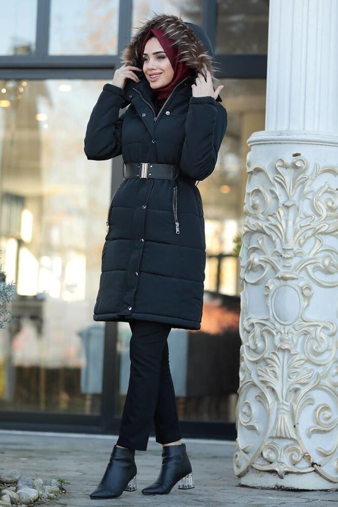 Neva Style - Black İnflatable Coat 5090S - 1