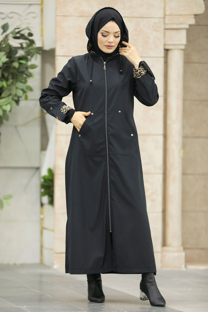 Neva Style - Black Islamic Clothing Coat 60623S - 2