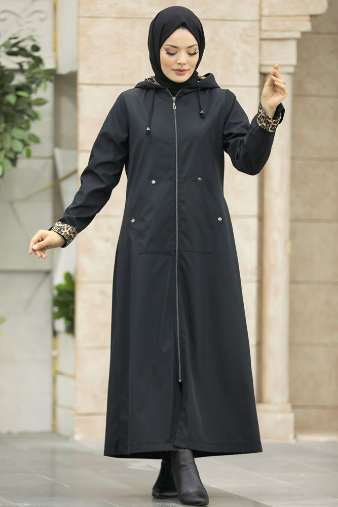 Neva Style - Black Islamic Clothing Coat 60623S - 1