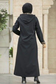 Neva Style - Black Islamic Clothing Coat 60623S - Thumbnail