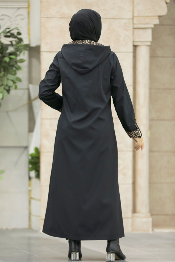 Neva Style - Black Islamic Clothing Coat 60623S - 5