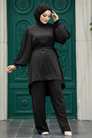 Black Islamic Clothing Dual Suit 5923S - 1