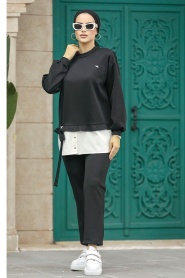 Neva Style - Black Islamic Clothing Dual Suit 71201S - Thumbnail