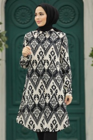 Neva Style - Black Islamic Clothing Tunic 11603S - Thumbnail
