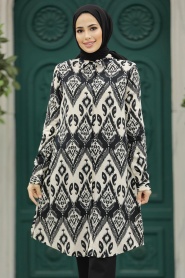 Neva Style - Black Islamic Clothing Tunic 11603S - Thumbnail