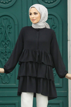Black Islamic Clothing Tunic 64701S - 2