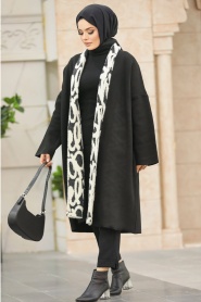 Neva Style - Black Knitwear High Quality Cardigan 20513S - Thumbnail