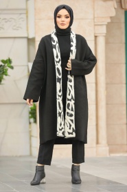 Neva Style - Black Knitwear High Quality Cardigan 20513S - Thumbnail