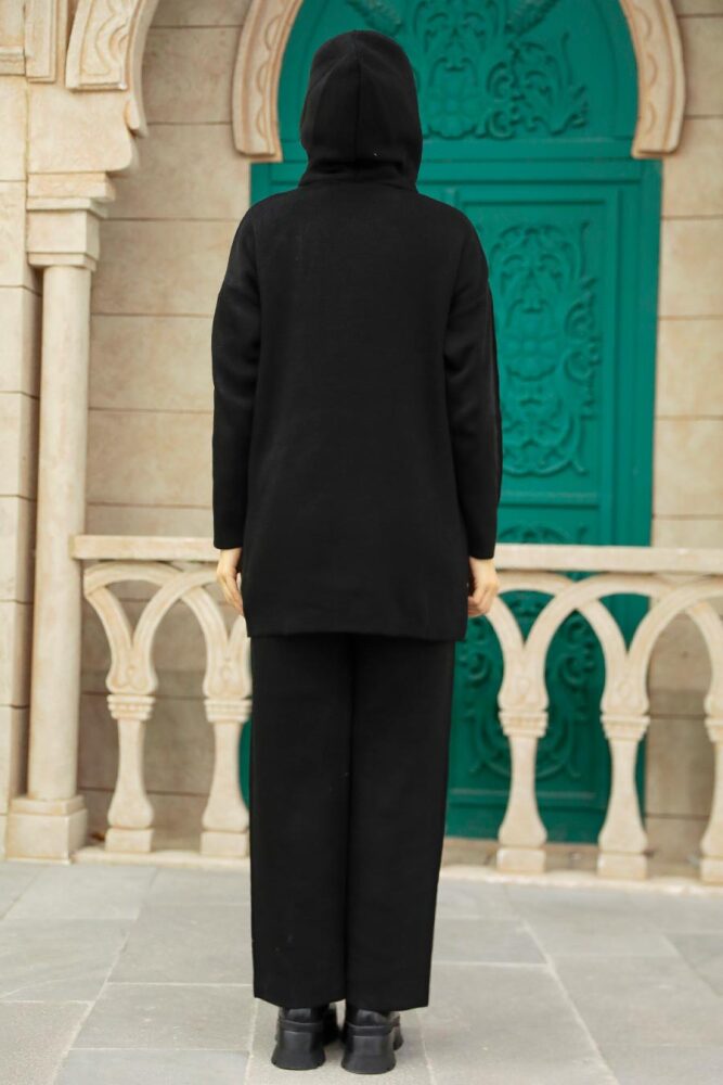 Black Knitwear Muslim Dual Suit 10032S - 3