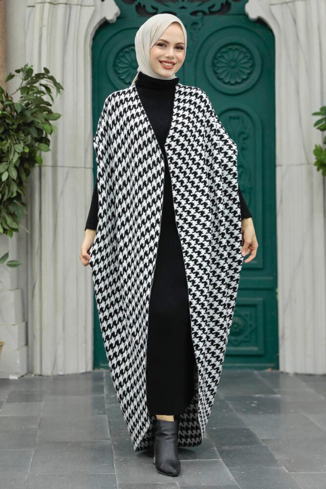 Black Knitwear Hijab Turkish Dual Suit 6394S - 1