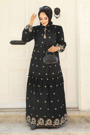 Black Long Dress 1381S - 1