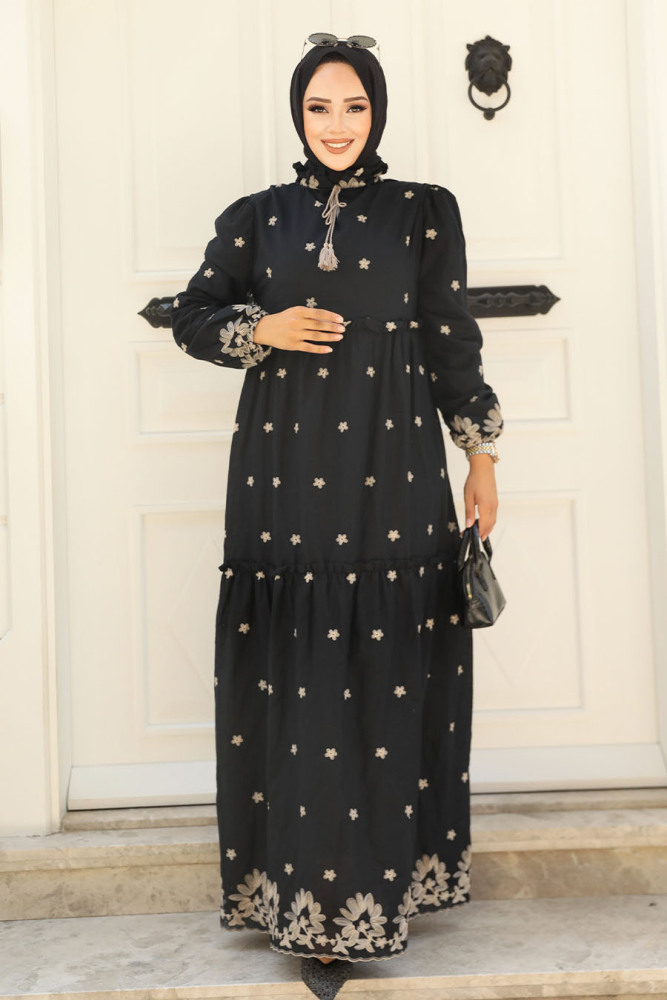Black Long Dress 1381S - 2