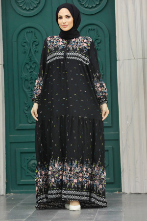 Black Long Dress for Muslim Ladies 50095S - 1