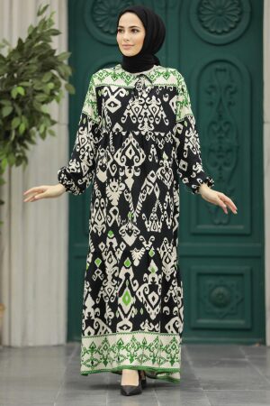 Black Long Muslim Dress 17510S - 1