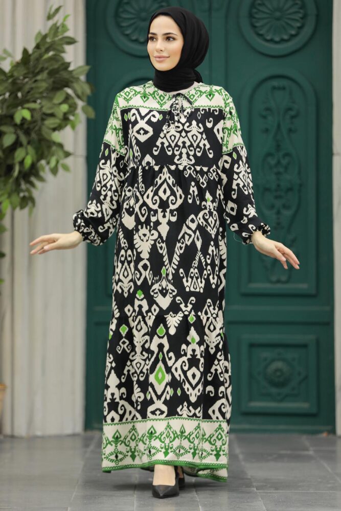 Black Long Muslim Dress 17510S - 1