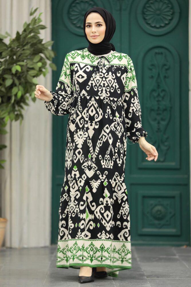 Black Long Muslim Dress 17510S - 2