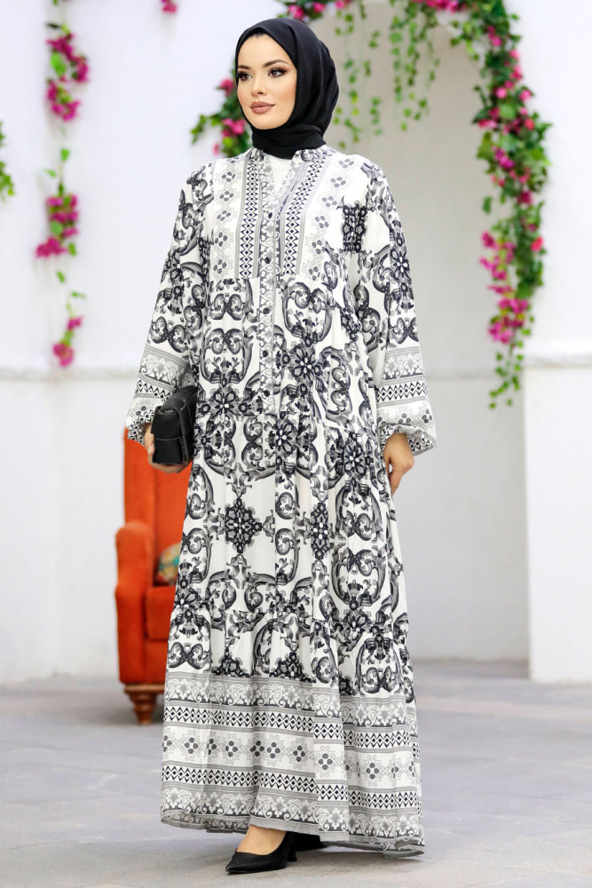 Black Long Muslim Dress 51951S - 2