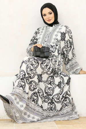 Black Long Muslim Dress 51951S - 4
