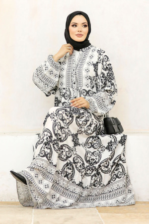 Black Long Muslim Dress 51951S - 5