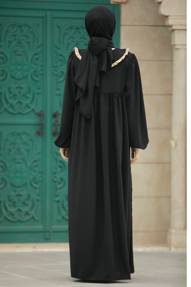 Black Long Muslim Dress 57344S - 3