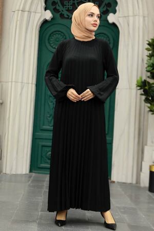 Black Long Muslim Dress 76842S - 1