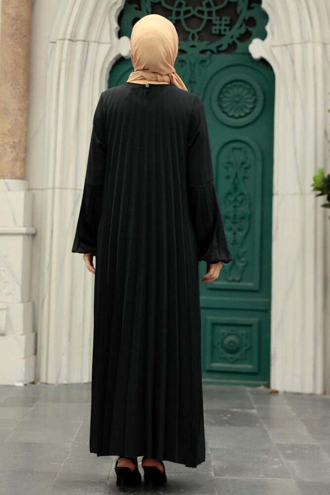 Black Long Muslim Dress 76842S - 3