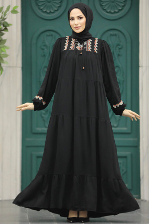 Black Long Muslim Dress 8966S - Neva-style.com