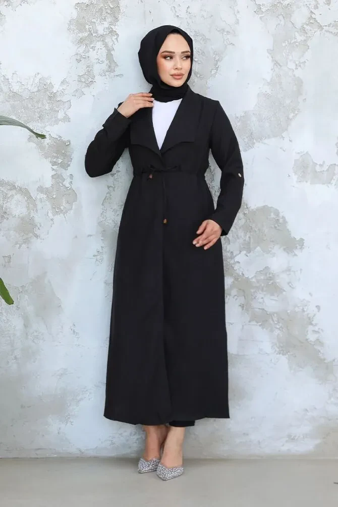 Black Long Sleeve Coat 11341S - 1
