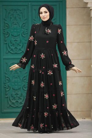 Black Long Sleeve Dress 32813S - 1